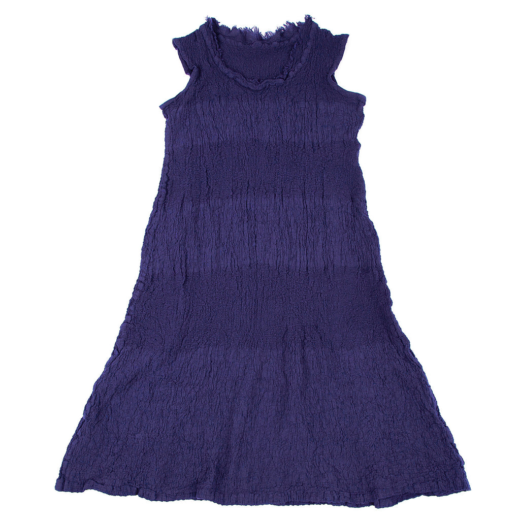 ISSEY MIYAKE Japan. "me" Eggplant Color Cauliflower Striped Dress