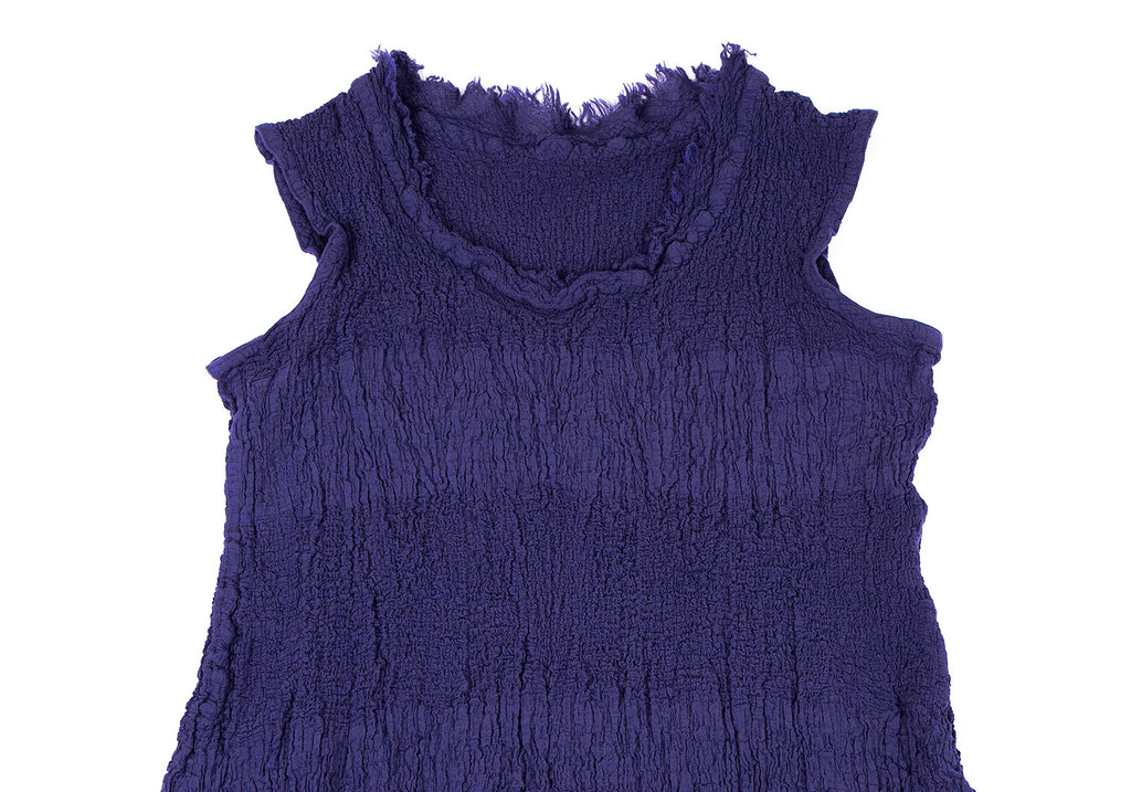 ISSEY MIYAKE Japan. "me" Eggplant Color Cauliflower Striped Dress