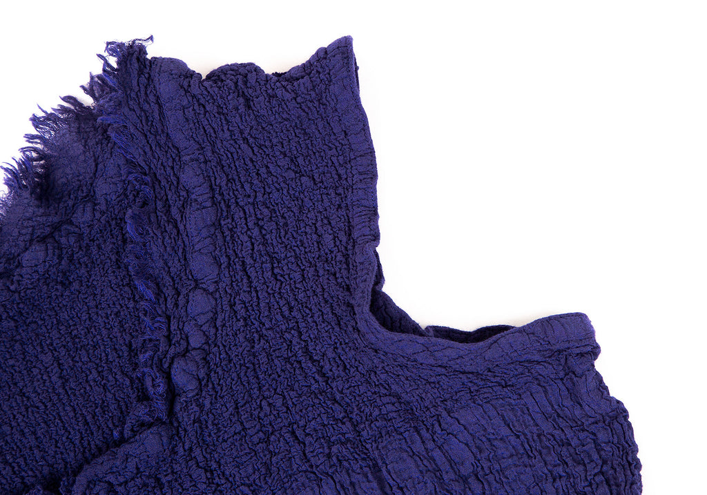 ISSEY MIYAKE Japan. "me" Eggplant Color Cauliflower Striped Dress