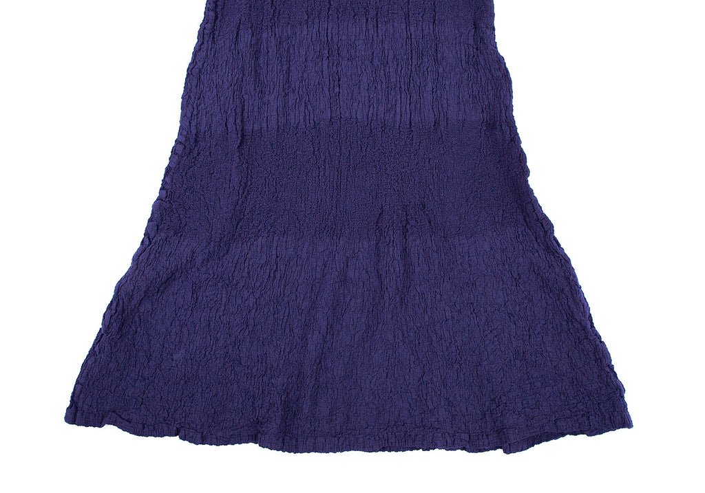 ISSEY MIYAKE Japan. "me" Eggplant Color Cauliflower Striped Dress