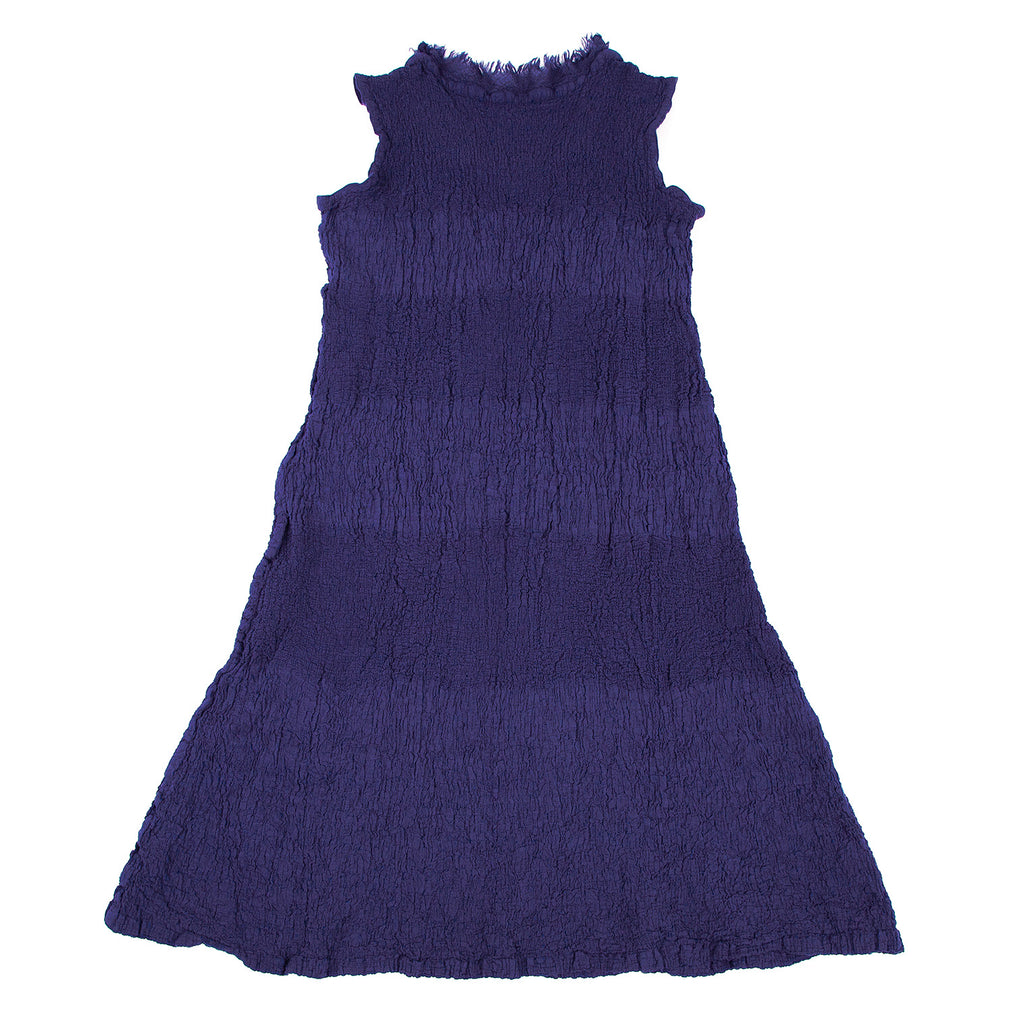 ISSEY MIYAKE Japan. "me" Eggplant Color Cauliflower Striped Dress