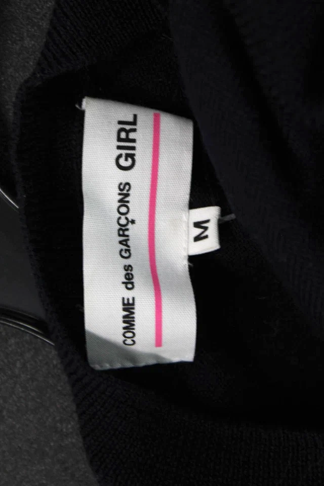 Comme Des Garcons Japan. GIRL (BY HYSTERIC GLAMOUR DESIGN) Dark Blue Floral Wool Button Cardigan