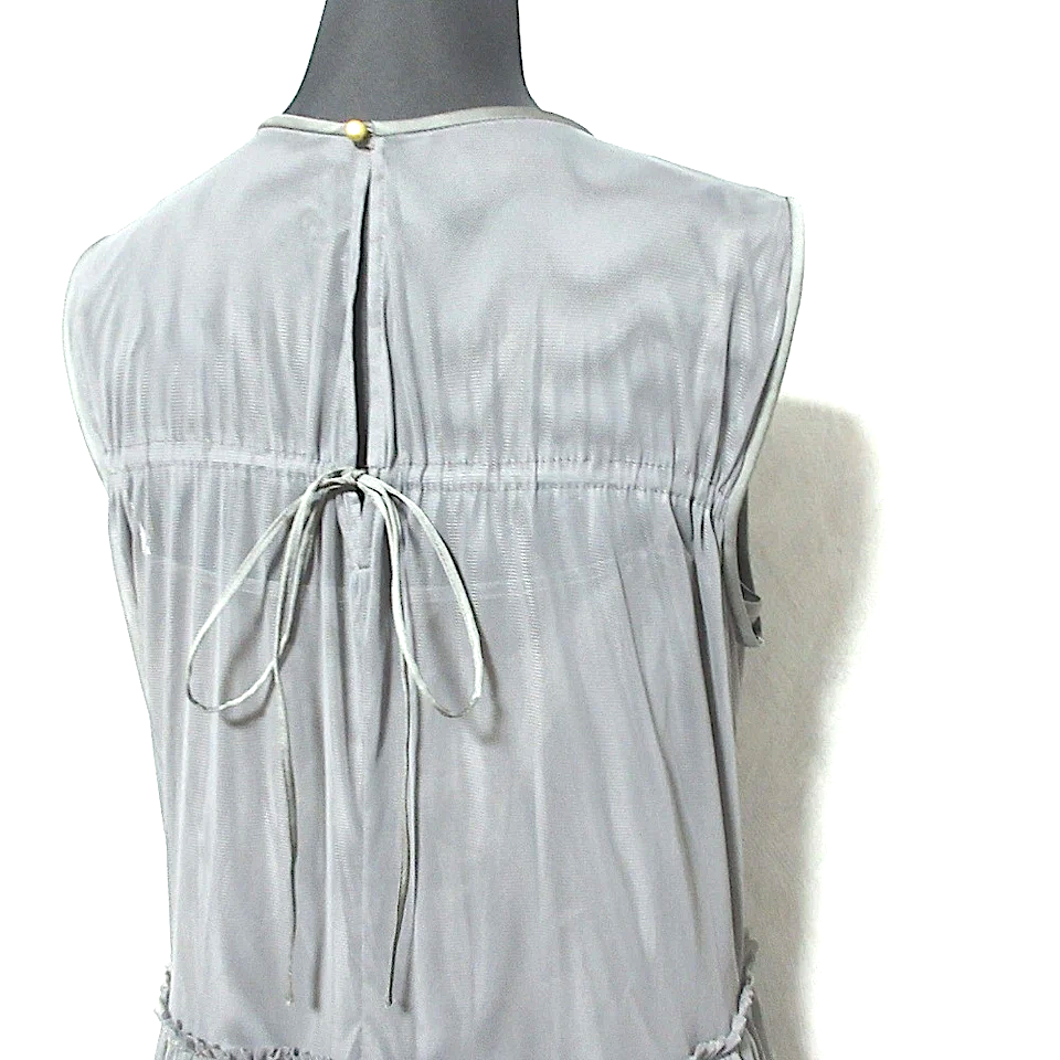 SLOBE IENA JAPAN. 23AW COLLECTION. Grey habi Tulle Ruffle Tiered Dress