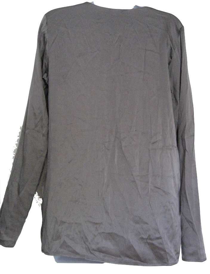 TRANSIT PAR SUCH. ITALY. SILK/ELASTANE BLEND LONG SLEEVE TOP