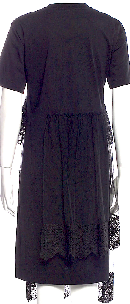 Simone Rocha Paris. Black Supima Cotton Midi Length Dress