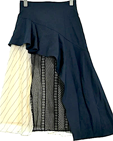 UNITED TOKYO JAPAN.NavyxIvoryxGray Long/Maxi Length Skirt