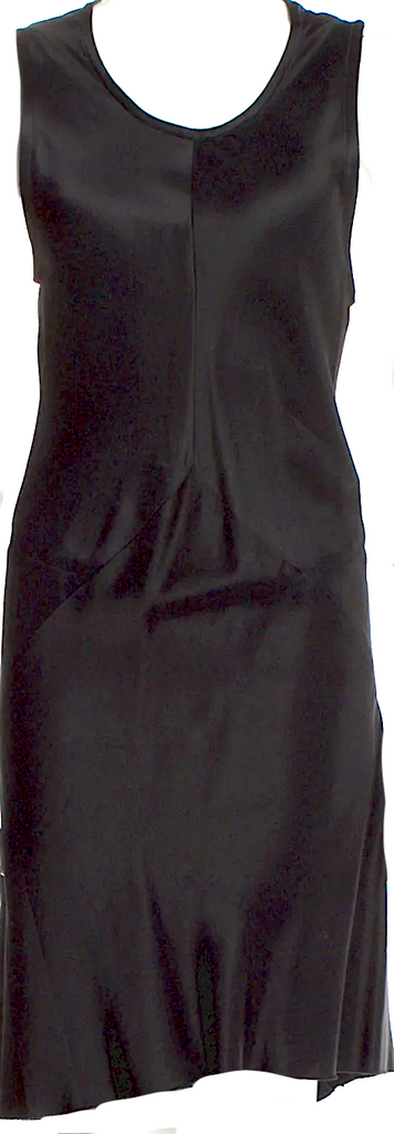 Ann Demeulemeester Belgium. Black Rayon/Cashmere Blend Knee-Length Dress