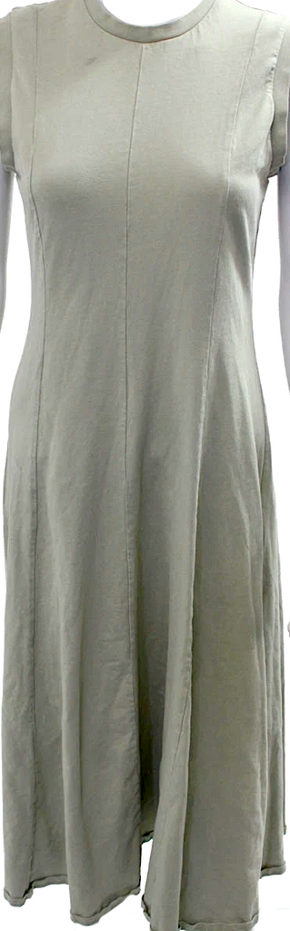 Calvin Klein NYC. Light Khaki Color Cotton Sleeveless Midi A-Line Tank Dress