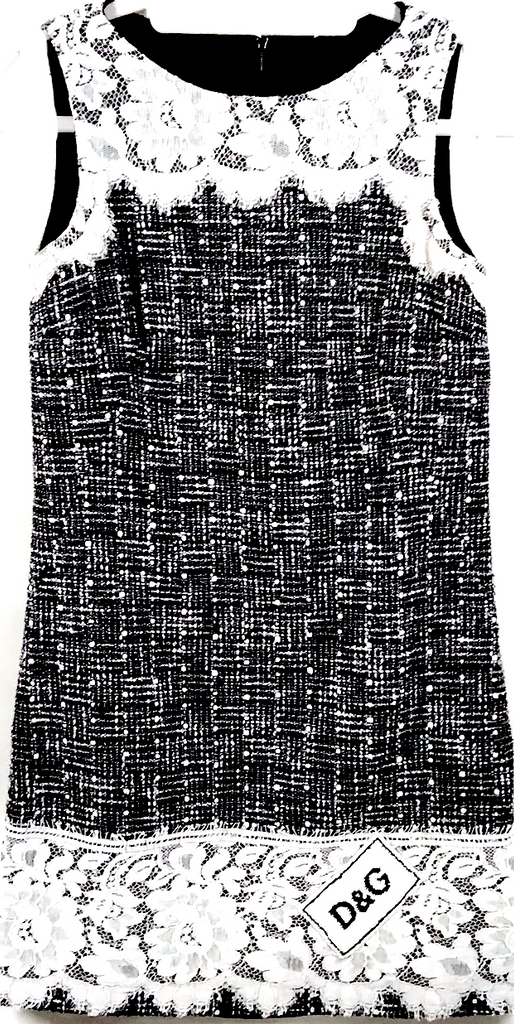 DOLCE&GABBANA ITALY. Logo Cotton Nylon Rayon Long Tunic/Mini Dress
