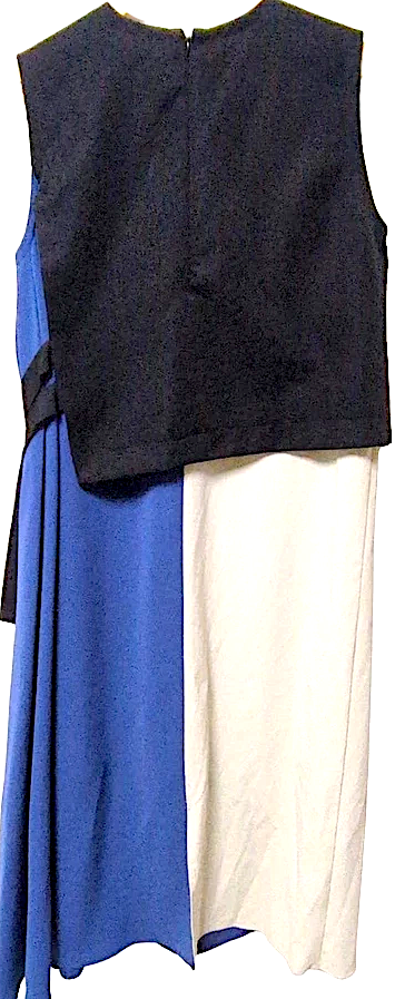 UNITED TOKYO JAPAN. Black Blue Light Gray Dress