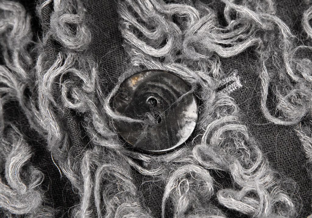 JURGEN LEHL Grey Alpaca Mixed Shaggy Knit Long Coat