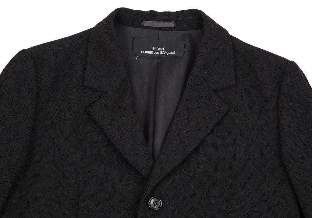 COMME des GARCONS JAPAN. TRICOT. Black Wool Jacquard Jacket