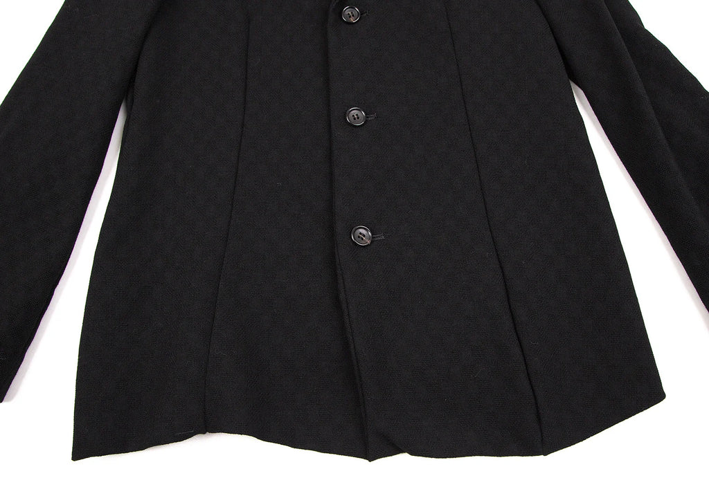 COMME des GARCONS JAPAN. TRICOT. Black Wool Jacquard Jacket