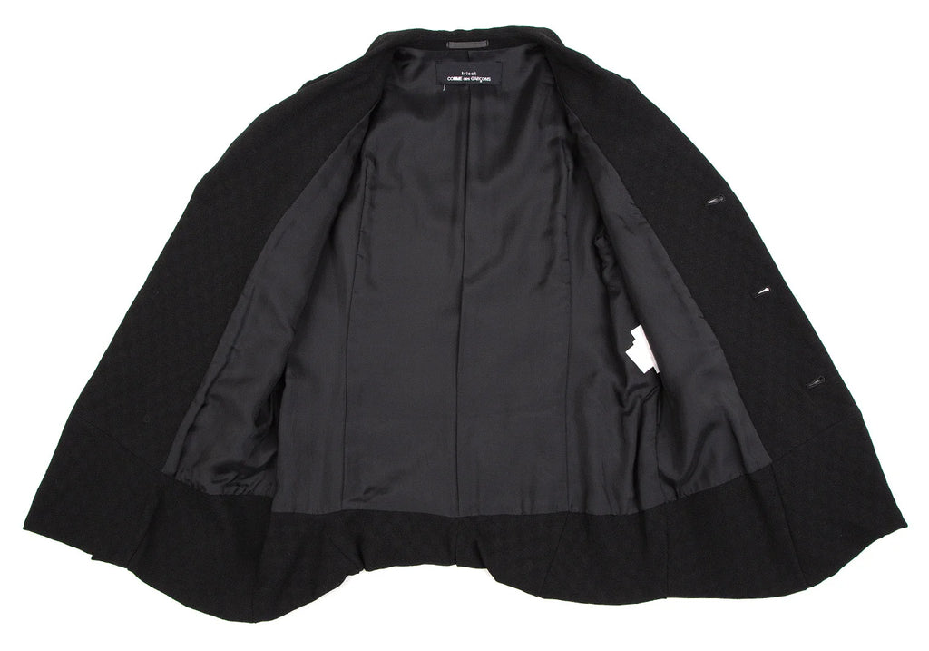COMME des GARCONS JAPAN. TRICOT. Black Wool Jacquard Jacket
