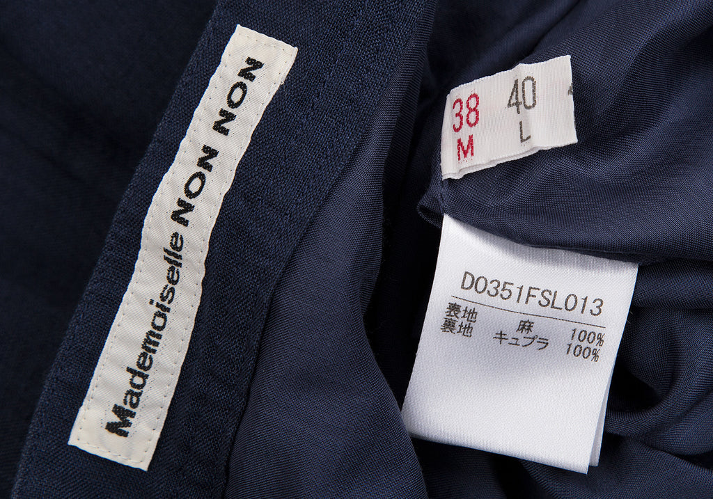 Mademoiselle NON NON JAPAN. Navy Linen Pleats Skirt