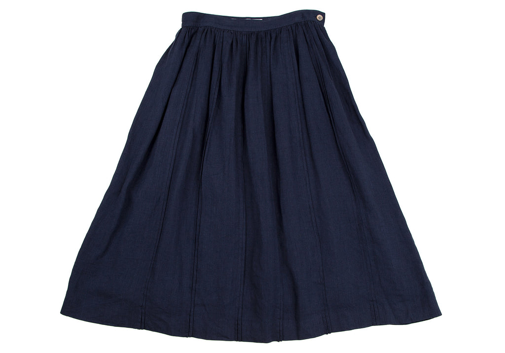 Mademoiselle NON NON JAPAN. Navy Linen Pleats Skirt