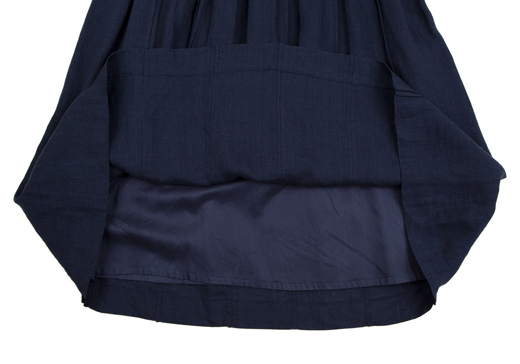 Mademoiselle NON NON JAPAN. Navy Linen Pleats Skirt
