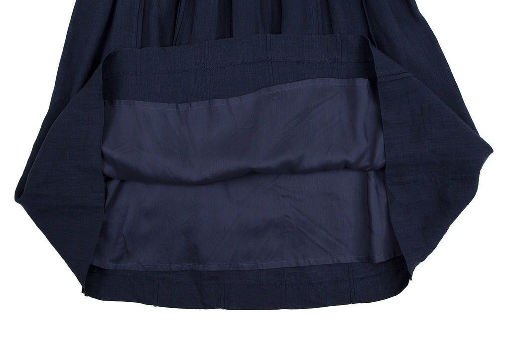 Mademoiselle NON NON JAPAN. Navy Linen Pleats Skirt