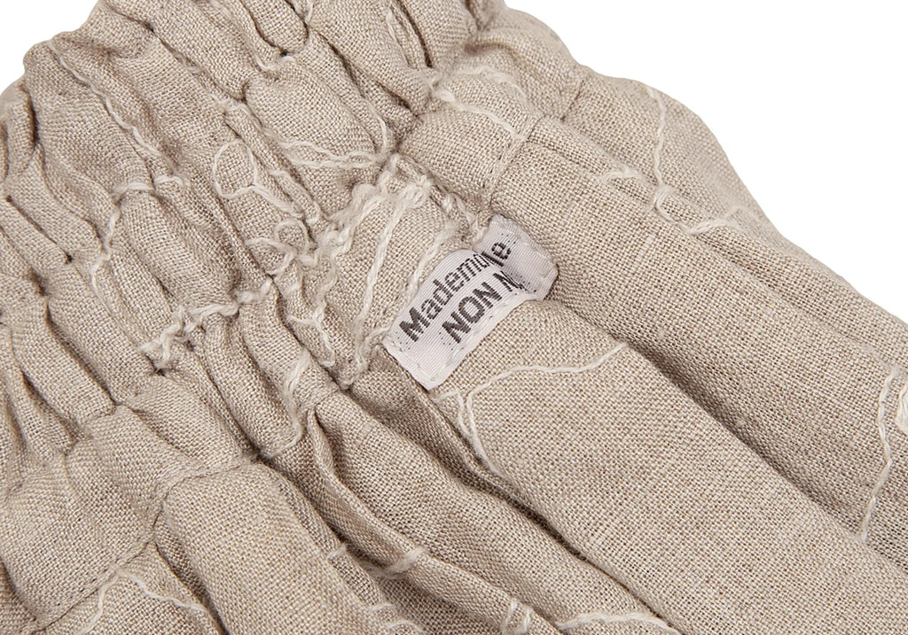 Mademoiselle NON NON JAPAN. Beige Floral Stitch Linen Skirt