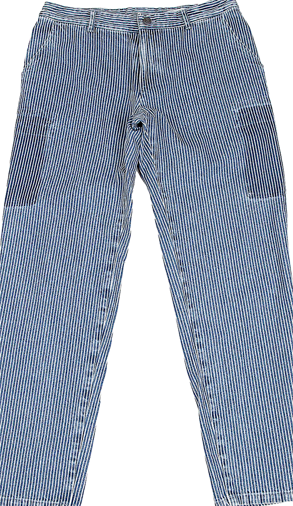 Mademoiselle NON NON JAPAN. Indigo, White Hickory Stripe Jeans