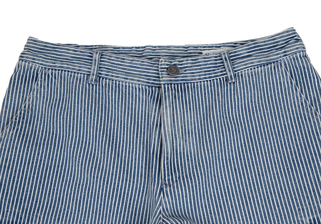 Mademoiselle NON NON JAPAN. Indigo, White Hickory Stripe Jeans