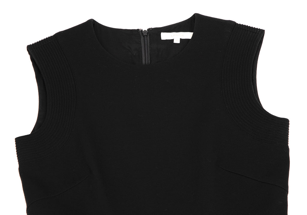 ISSEY MIYAKE JAPAN. Black EPOCA Cotton Sleeveless Dress