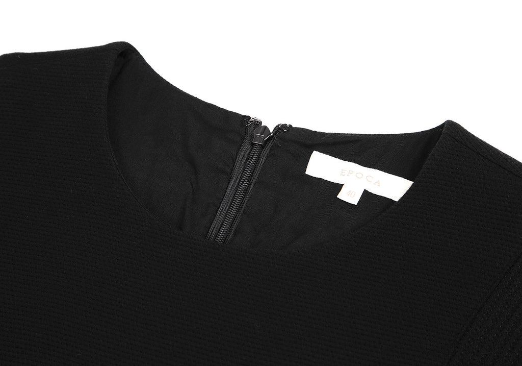 ISSEY MIYAKE JAPAN. Black EPOCA Cotton Sleeveless Dress