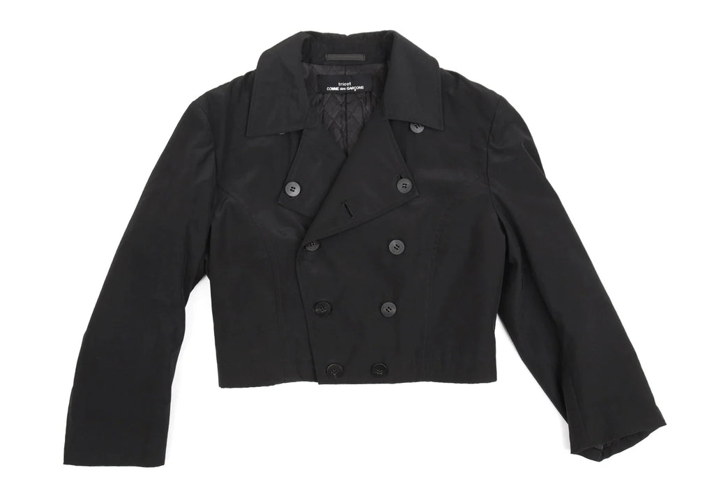COMME des GARCONS JAPAN. TRICOT. Black Quilting Lining Cropped Short Jacket
