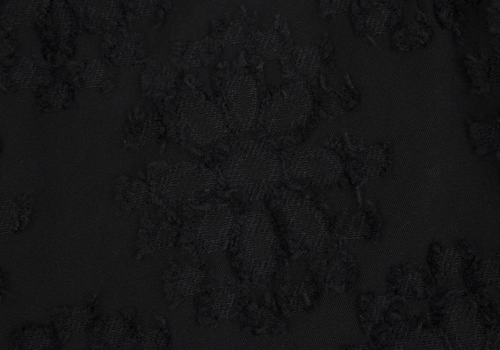 SONIA RYKIEL Paris. Black Wool Cotton Flower Cut Jacquard Skirt