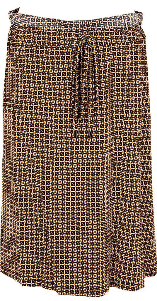 mila schon Black, Mustard, White Grid Geometric Print Stretch Shirt & Skirt Suit, or Separates