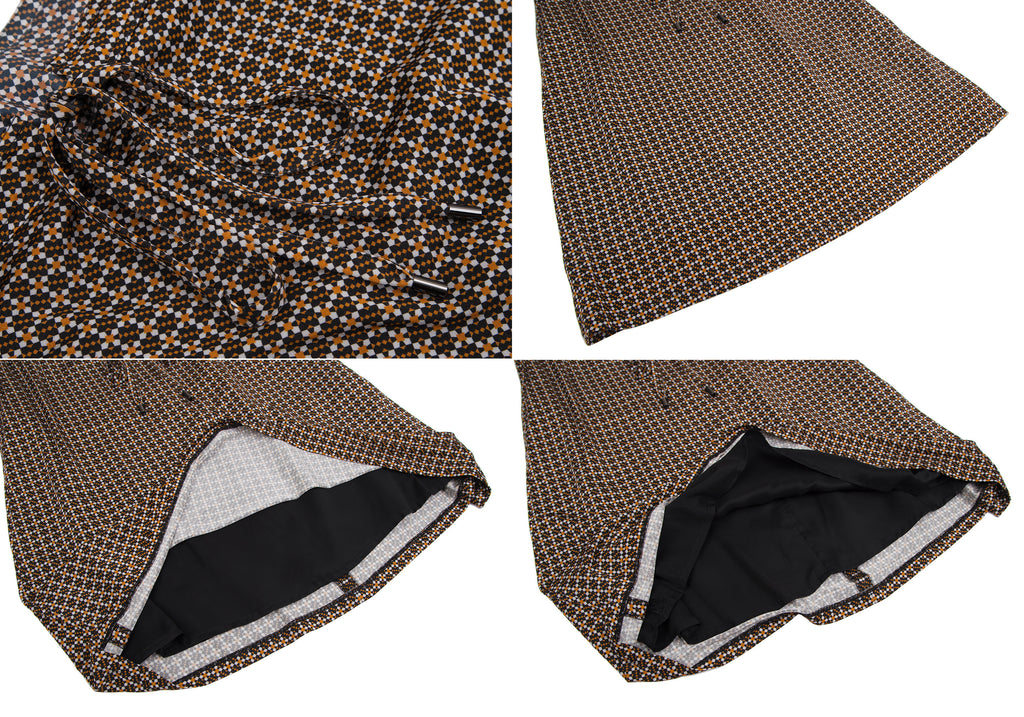 mila schon Black, Mustard, White Grid Geometric Print Stretch Shirt & Skirt Suit, or Separates