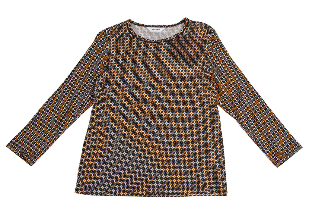 mila schon Black, Mustard, White Grid Geometric Print Stretch Shirt & Skirt Suit, or Separates