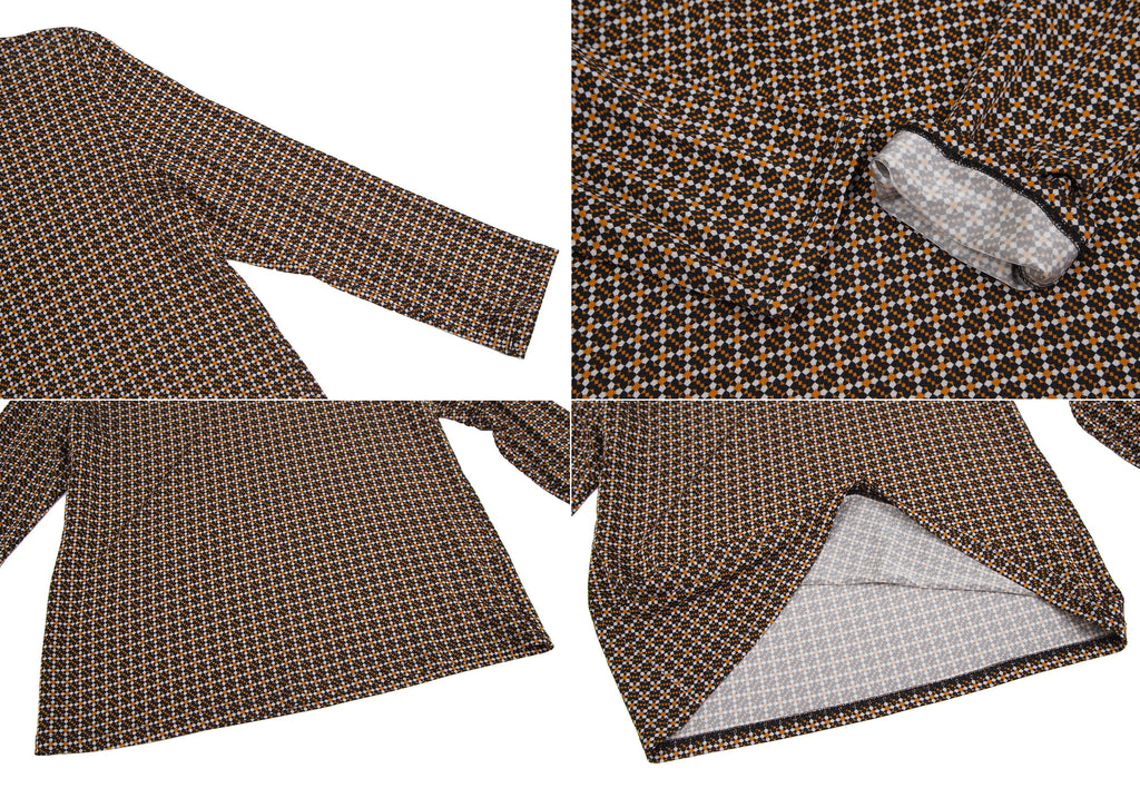 mila schon Black, Mustard, White Grid Geometric Print Stretch Shirt & Skirt Suit, or Separates