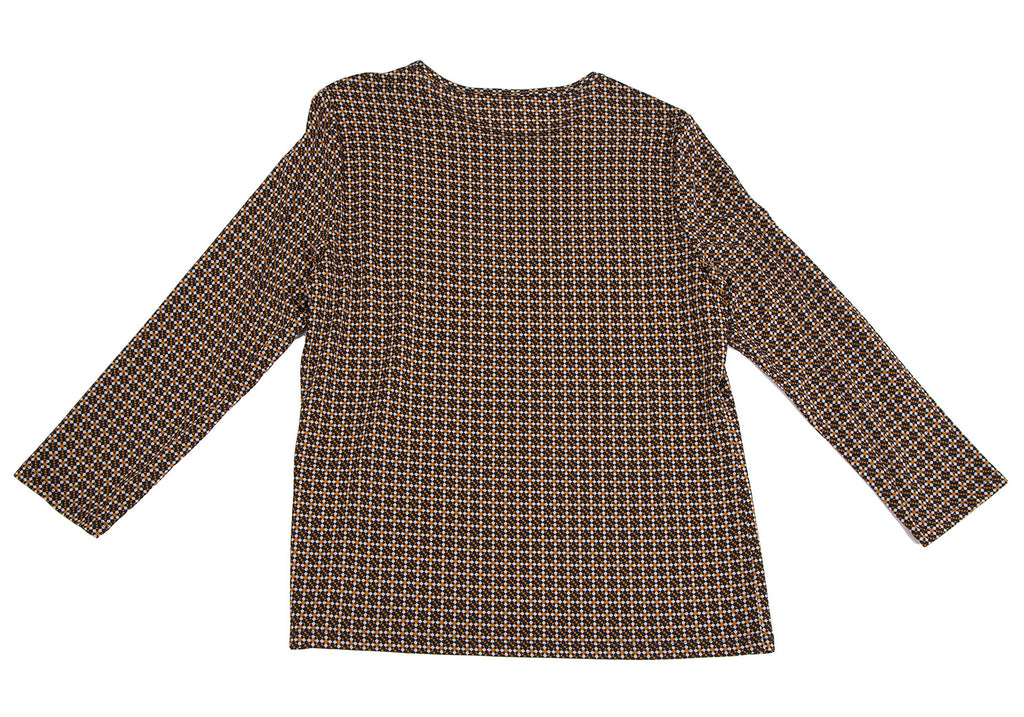 mila schon Black, Mustard, White Grid Geometric Print Stretch Shirt & Skirt Suit, or Separates