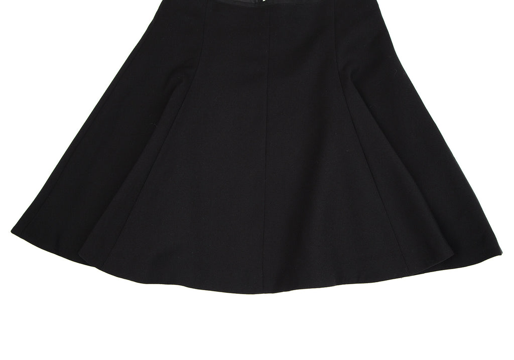 UNITED ARROWS JAPAN. BEAUTY & YOUTH. Black Back Zip Stretch Flare Mini Skirt