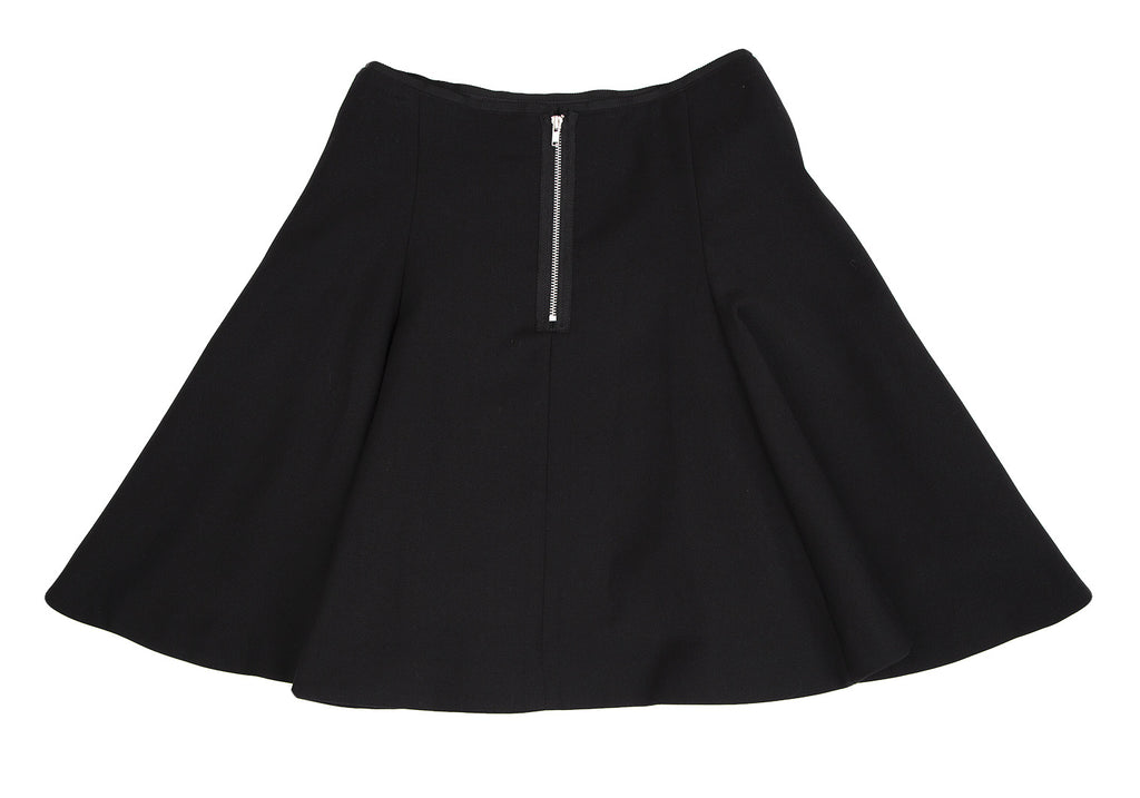 UNITED ARROWS JAPAN. BEAUTY & YOUTH. Black Back Zip Stretch Flare Mini Skirt