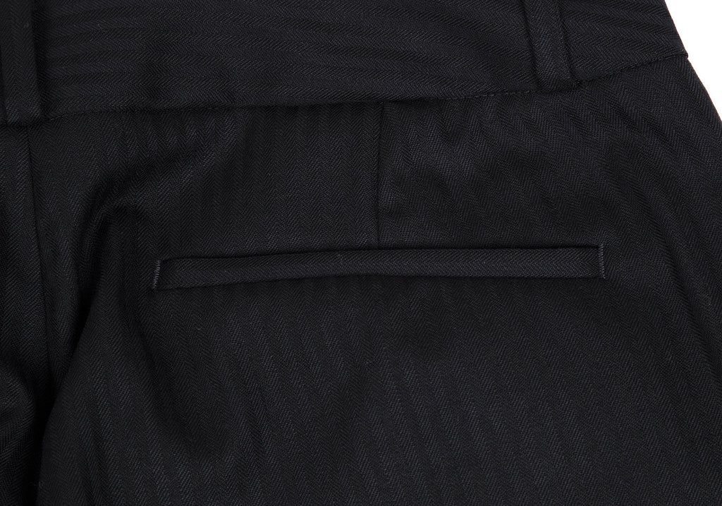 UNITED ARROWS JAPAN. Black Wool Stripe Pants