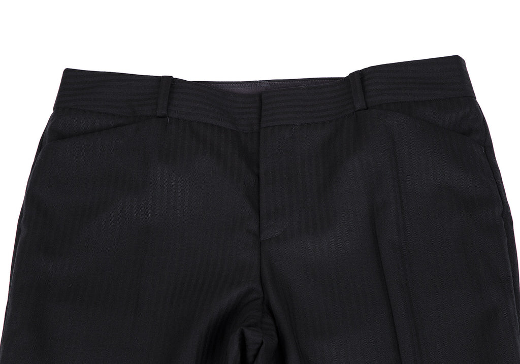 UNITED ARROWS JAPAN. Black Wool Stripe Pants