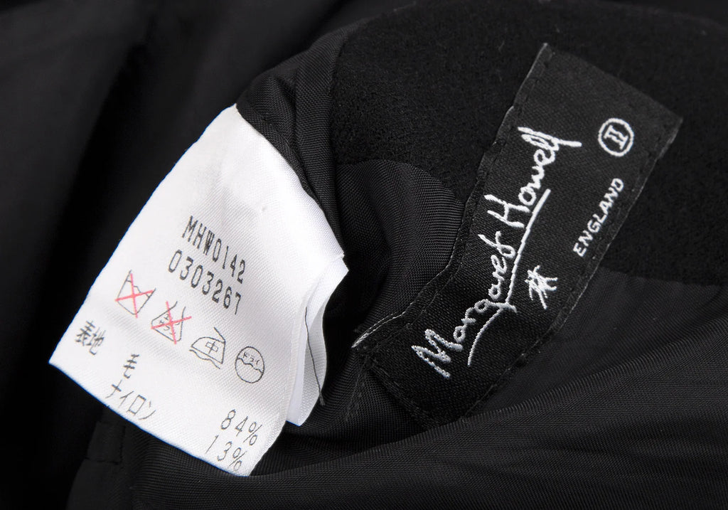 MARGARET HOWELL LONDON/TOKYO. Black Wool Pea Coat