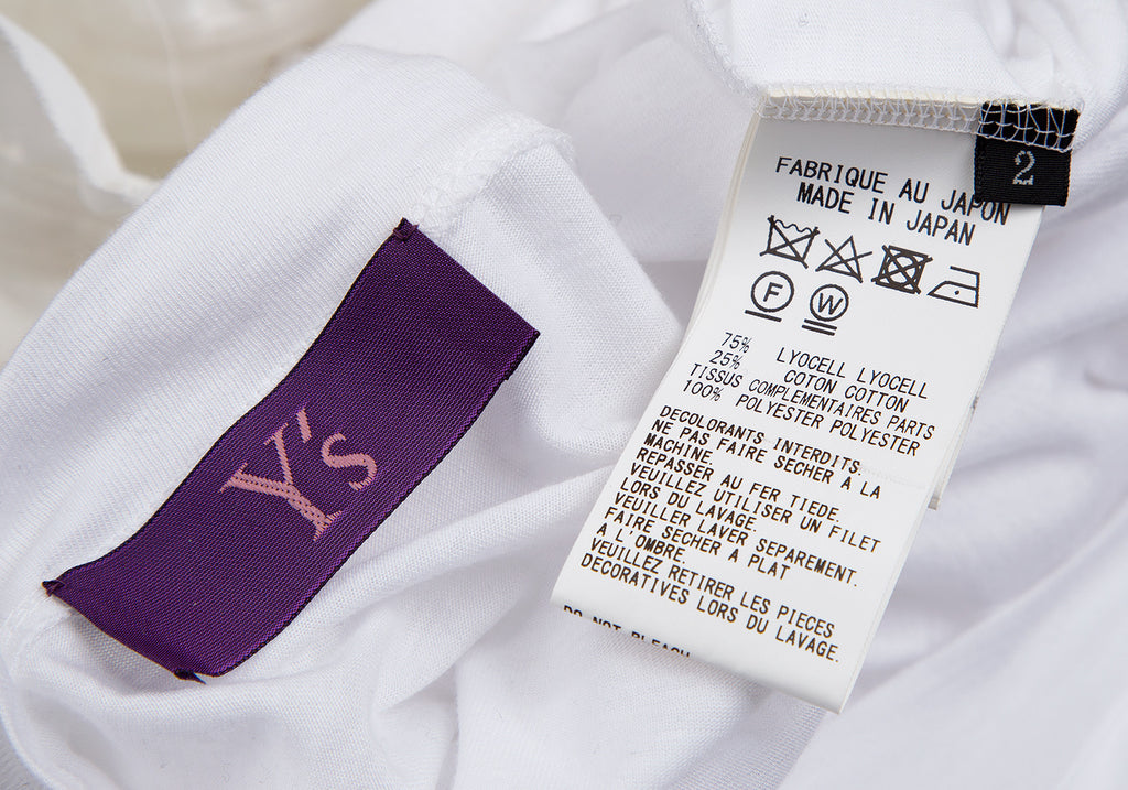 Yohji Yamamoto Japan. TAKESHI KOSAKA by Y's Pink Label White Removable Sleeves Shirt