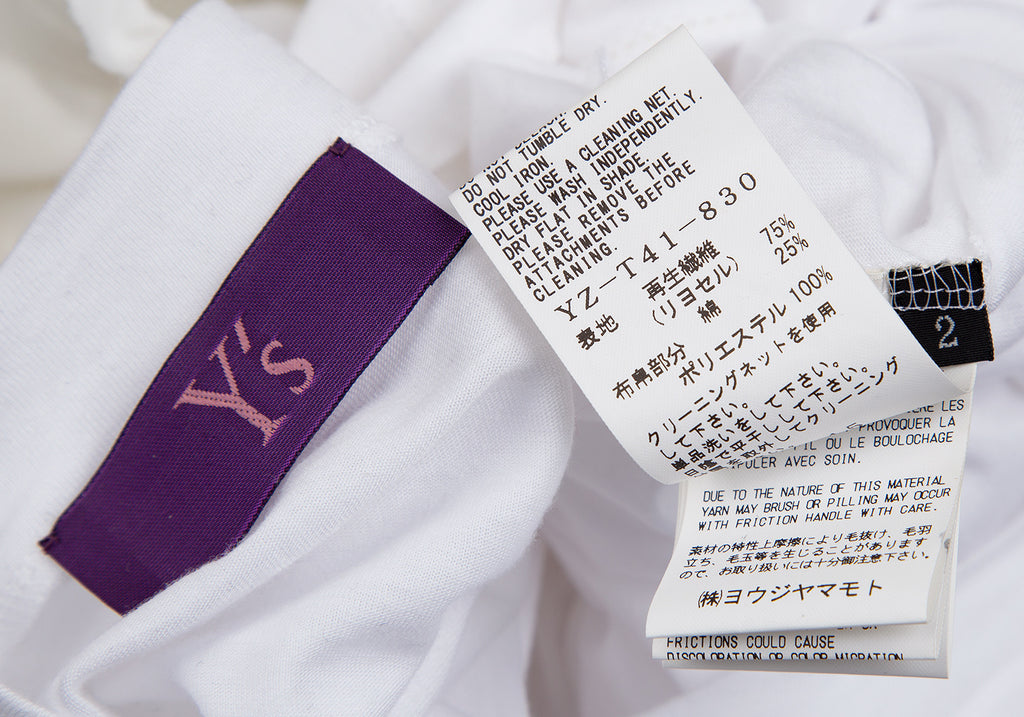 Yohji Yamamoto Japan. TAKESHI KOSAKA by Y's Pink Label White Removable Sleeves Shirt