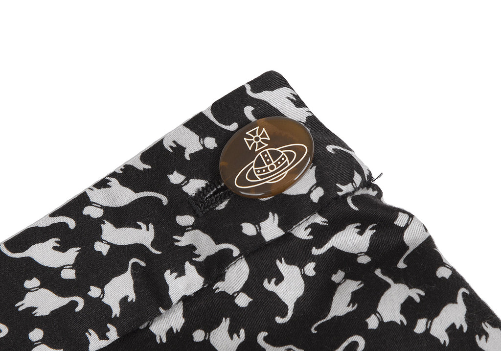 Vivienne Westwood UK. Red Label. Black Tencel Cat Pattern Deformation Skirt