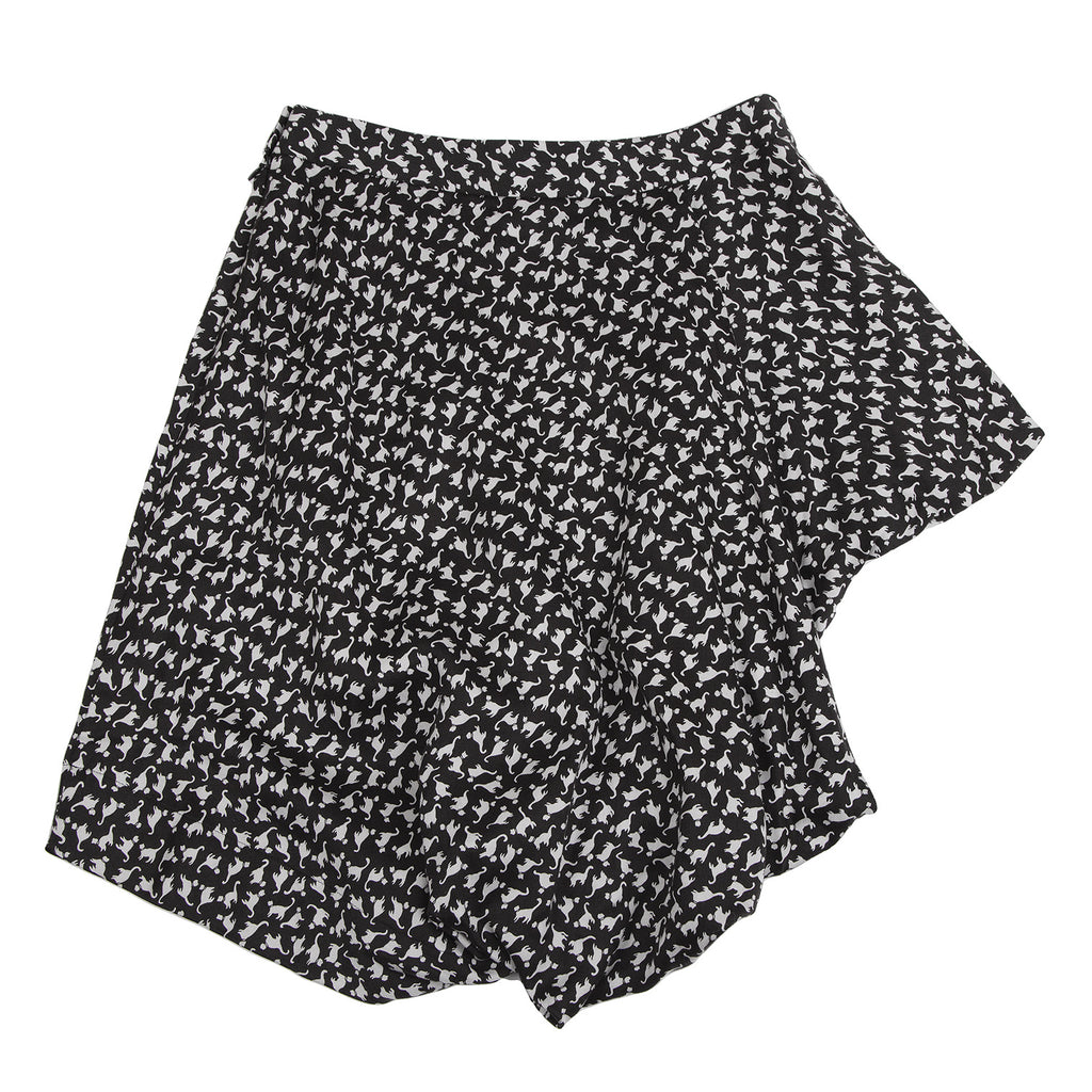 Vivienne Westwood UK. Red Label. Black Tencel Cat Pattern Deformation Skirt