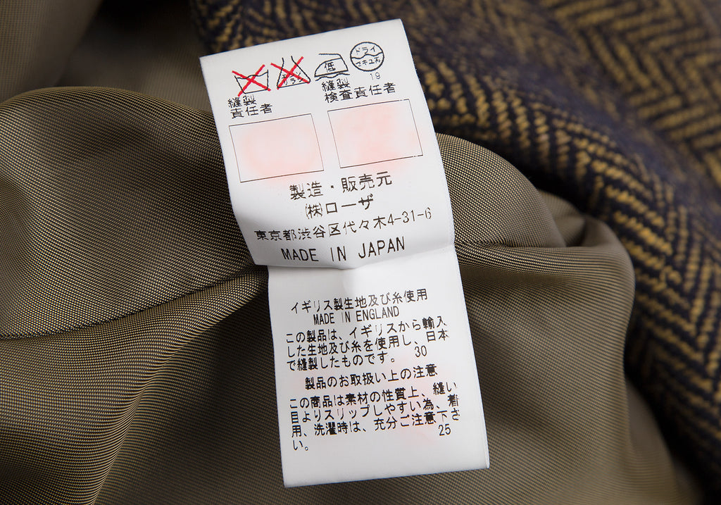 ROMEO GIGLI ITALY. gigli Navy, Mustard Herringbone Switching Jacket