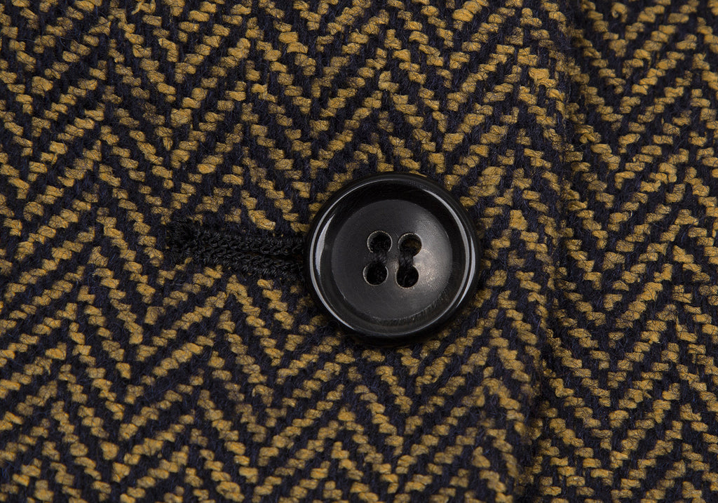 ROMEO GIGLI ITALY. gigli Navy, Mustard Herringbone Switching Jacket