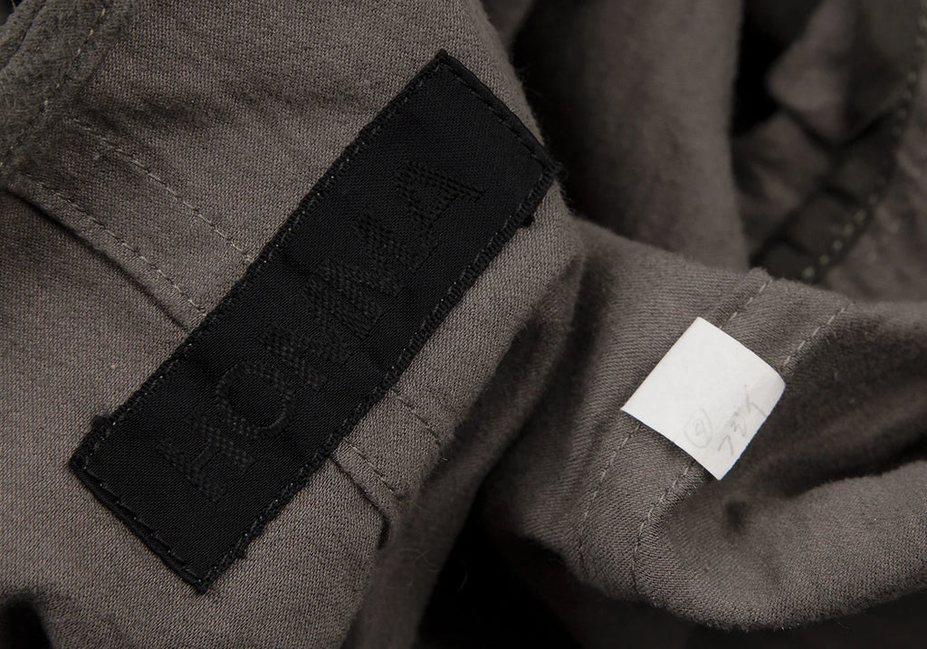 HOMMA JAPAN. Grey Faux Suede Ruched Gathers Jacket