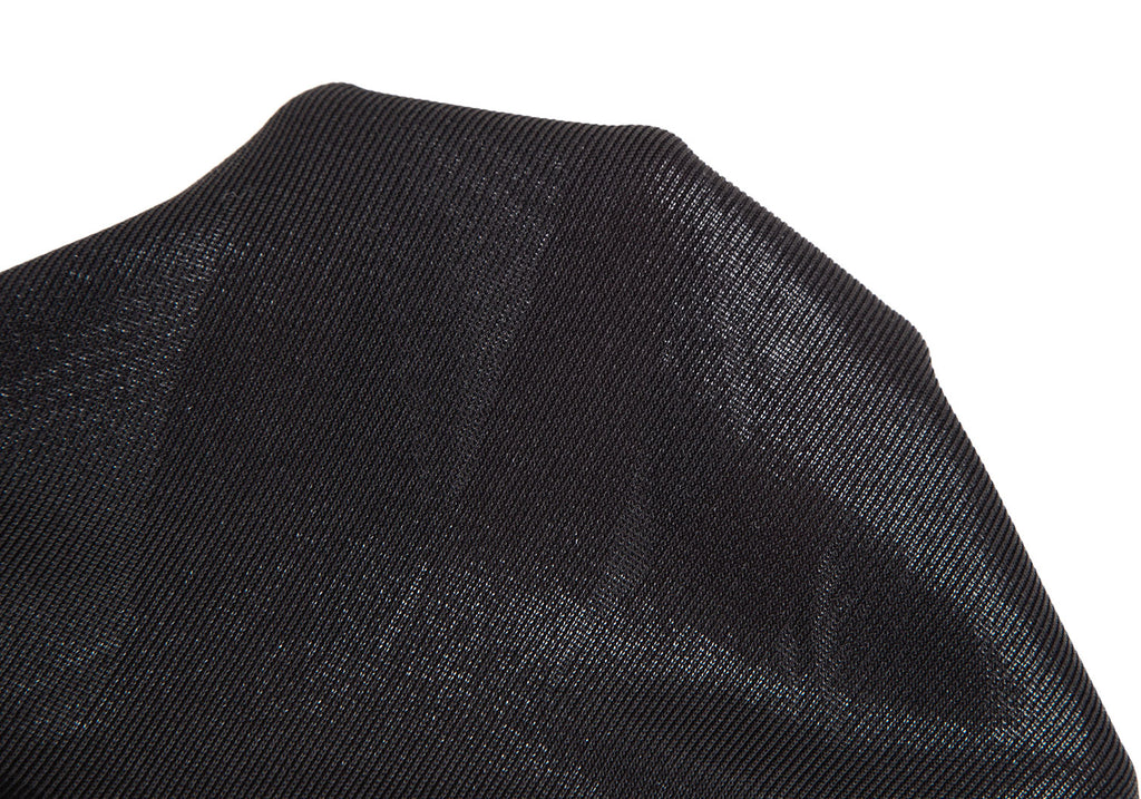 JEAN PAUL GAULTIER PARIS. Black Gather Neck Shiny Top