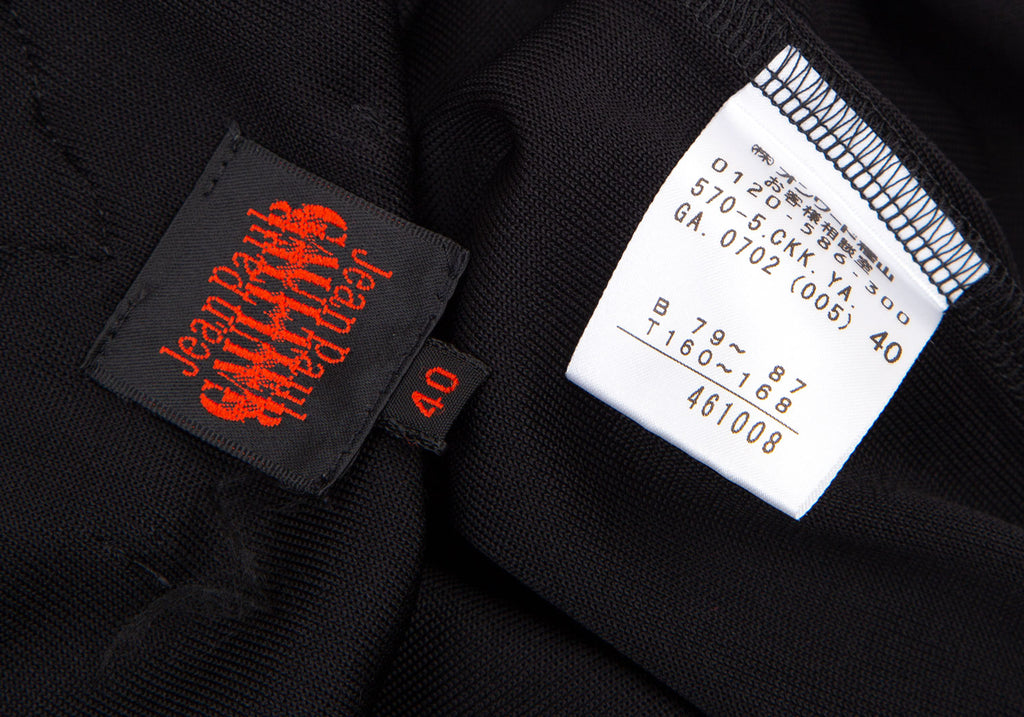 JEAN PAUL GAULTIER PARIS. Black Gather Neck Shiny Top