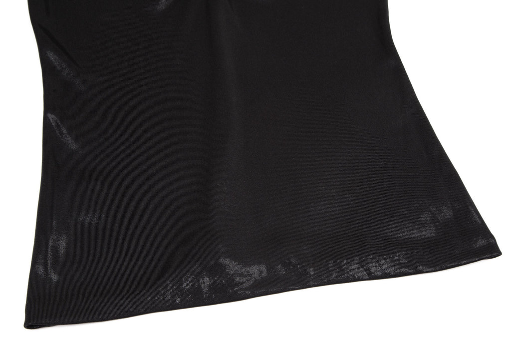 JEAN PAUL GAULTIER PARIS. Black Gather Neck Shiny Top