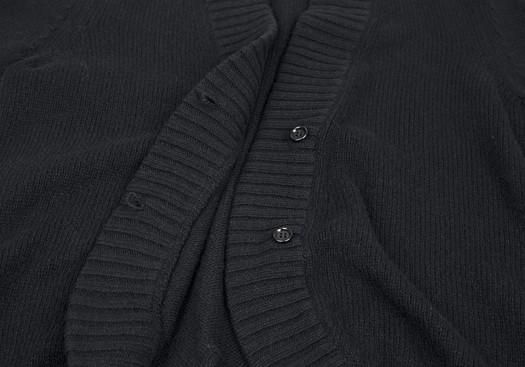 Loewe Madrid. Black Cashmere Knit Cardigan